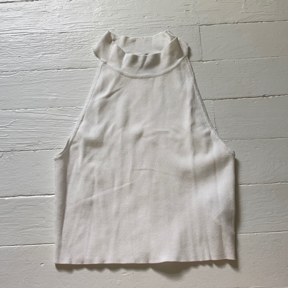 F21 White Halter Top